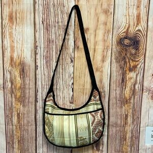 Aztec Cream and Tan Tote Bag with Elegant Embroidered Designs Travel Vacation